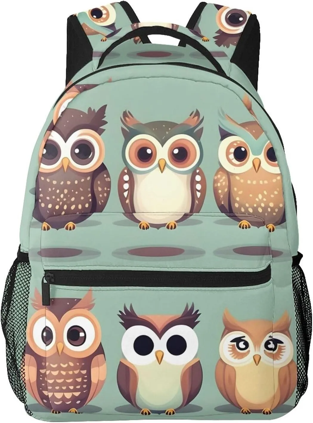 Cartoon Owls Cute Print Laptop Backpack Stylish Bookbag College Daypack Travel Business Work Bag For Men Women