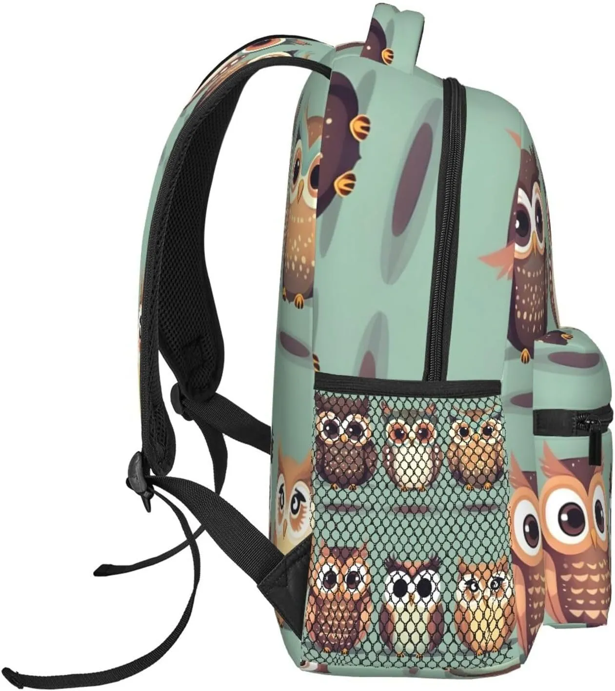 Cartoon Owls Cute Print Laptop Backpack Stylish Bookbag College Daypack Travel Business Work Bag For Men Women