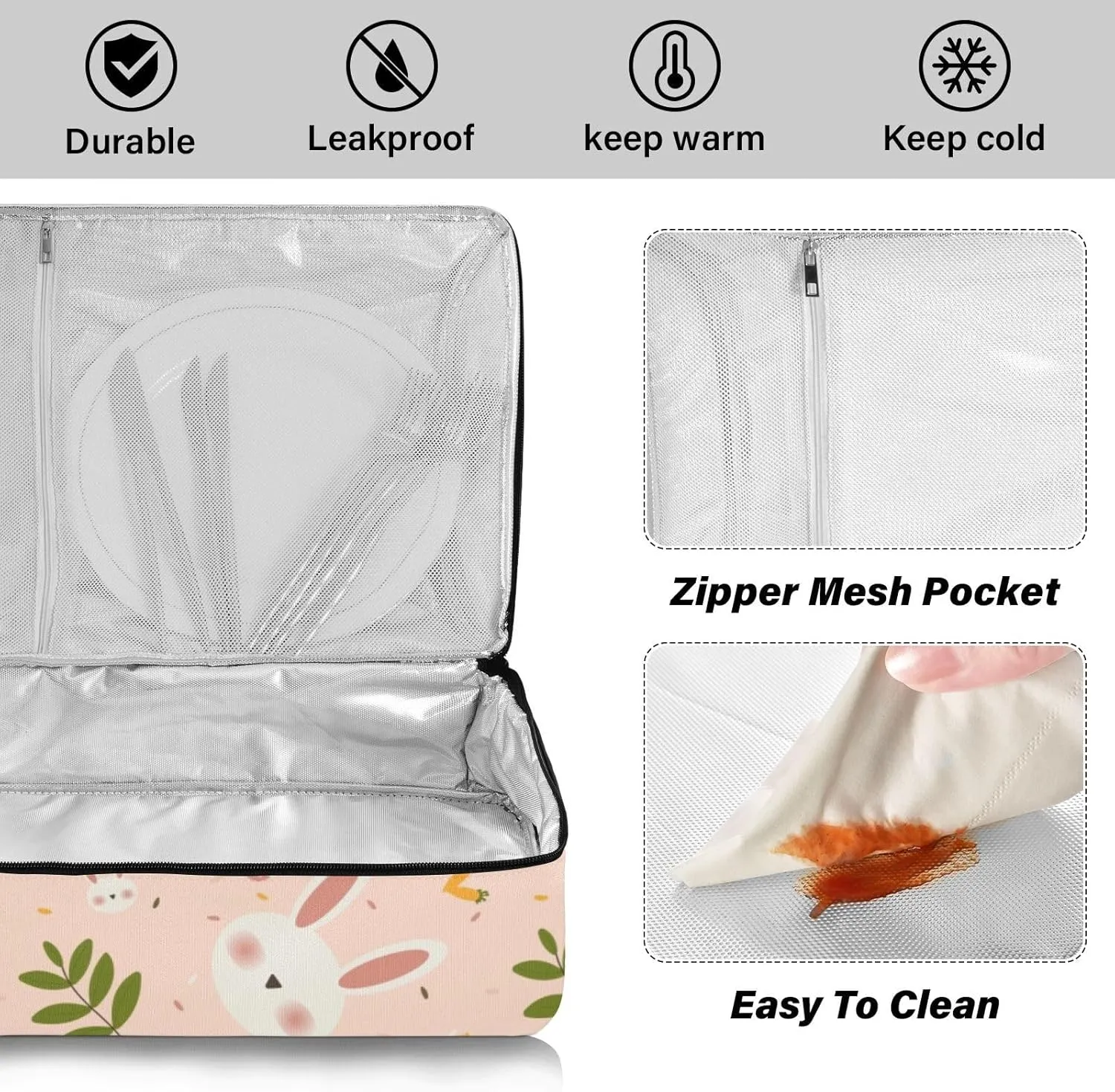 Casserole Carriers for Hot or Cold Food Reusable Casserole Dish Carrier Insulated Thermal Large Capacity Durable Perfect for Party Camping Family Gatherings Yellow Fish