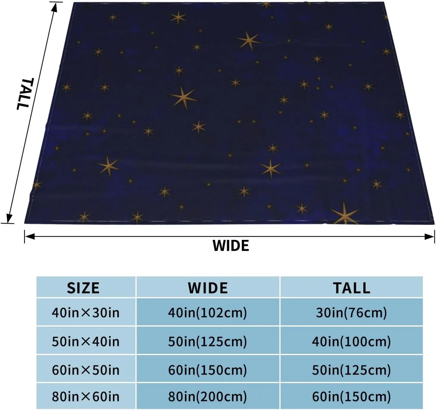 Celestial Starry Night 60"X50" Flannel Blanket - 100% Soft Polyester, Lightweight and Warm, Suitable for Families, Camping, Travel