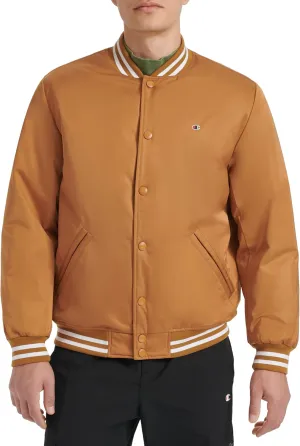 Champion Men's Logo Striped-Trim Varsity Jacket