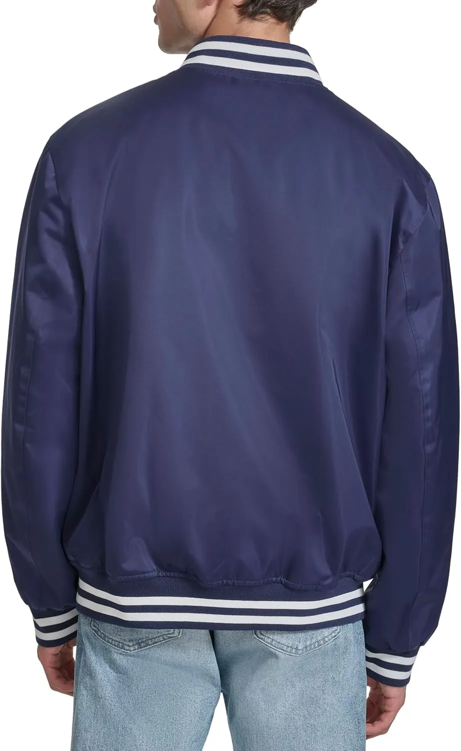 Champion Men's Logo Striped-Trim Varsity Jacket