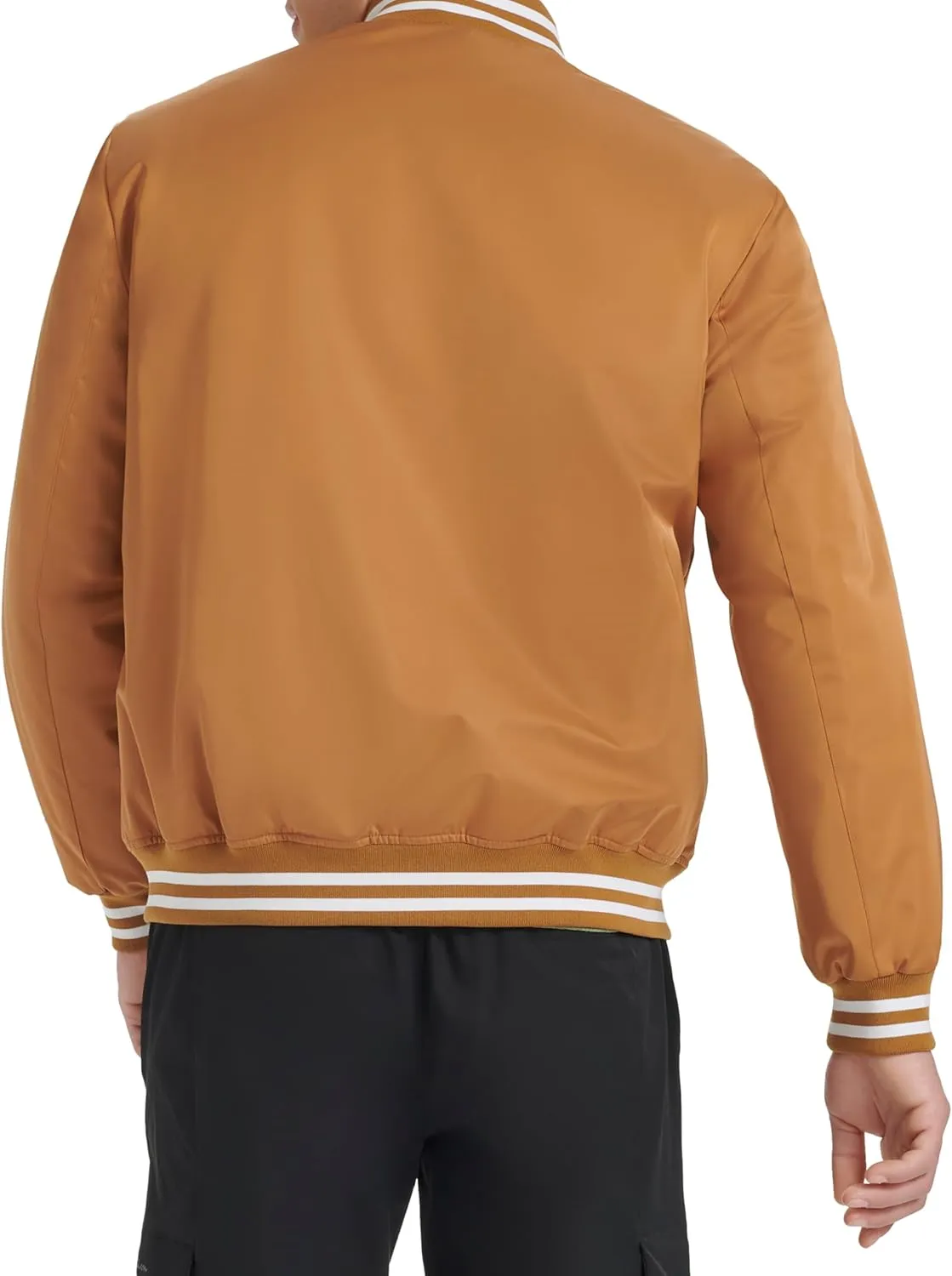 Champion Men's Logo Striped-Trim Varsity Jacket