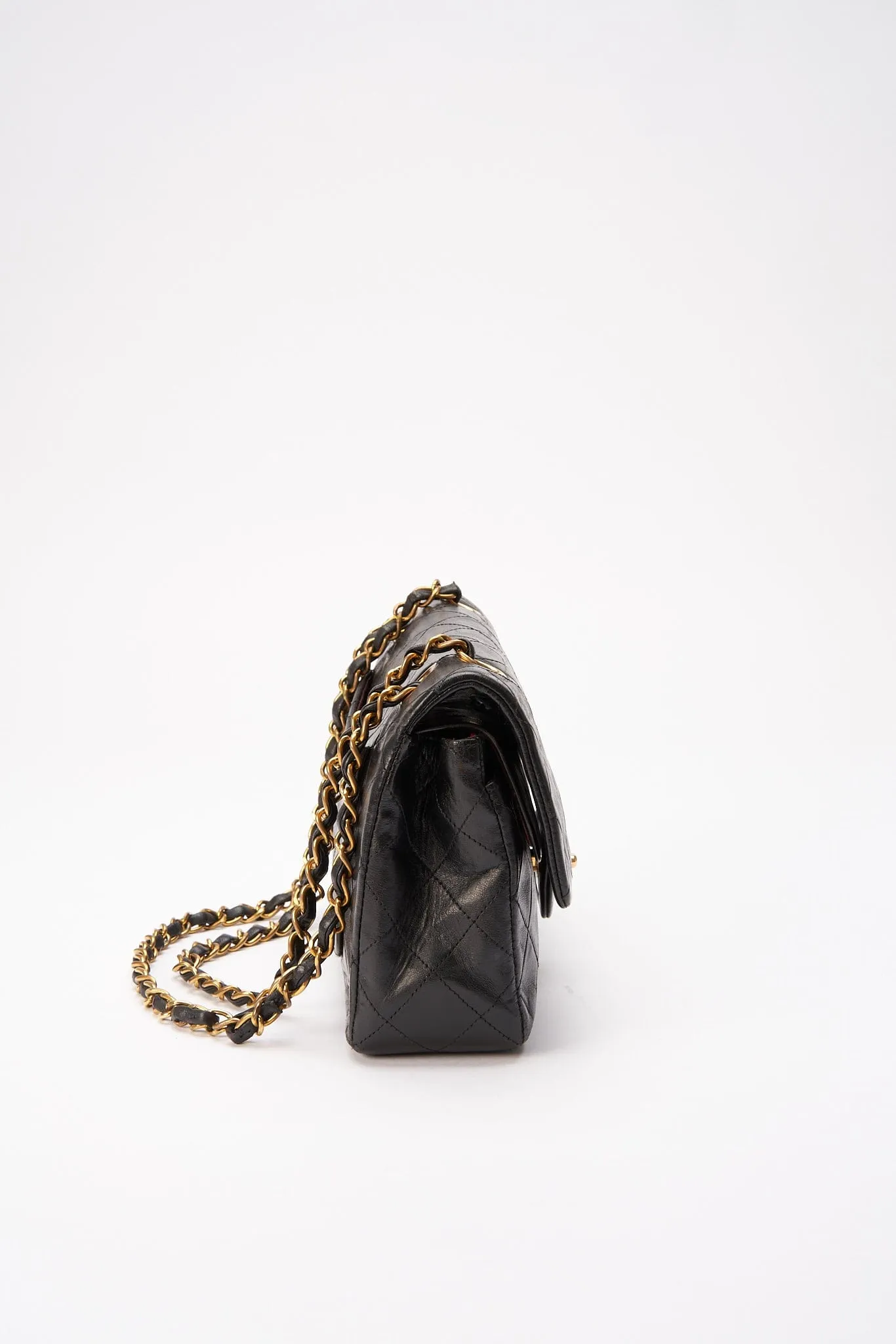 Chanel Classic Double Flap Bag Small Black Lambskin Leather