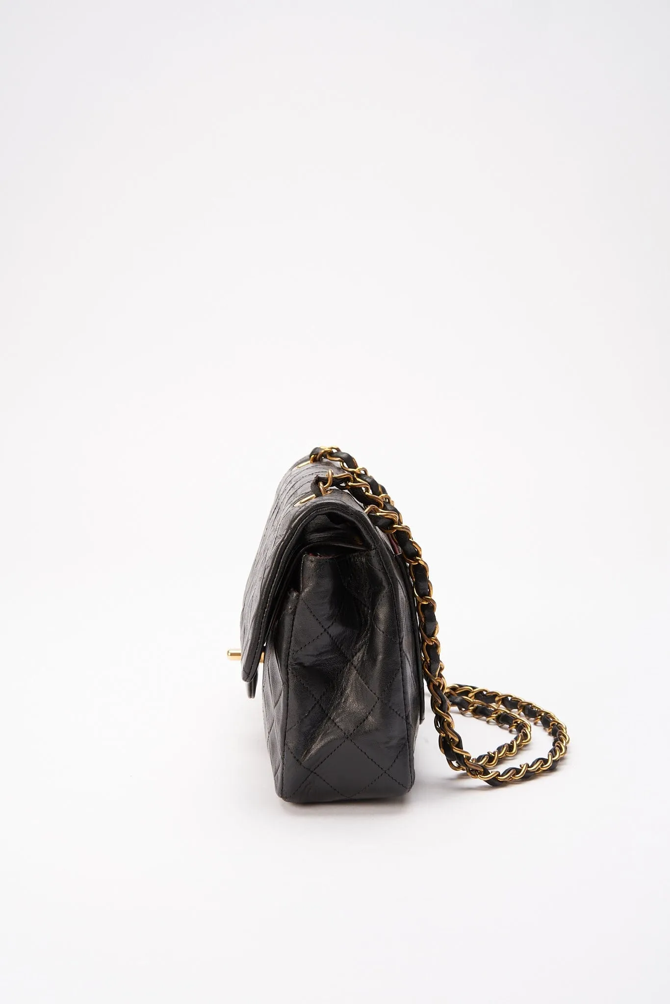 Chanel Classic Double Flap Bag Small Black Lambskin Leather