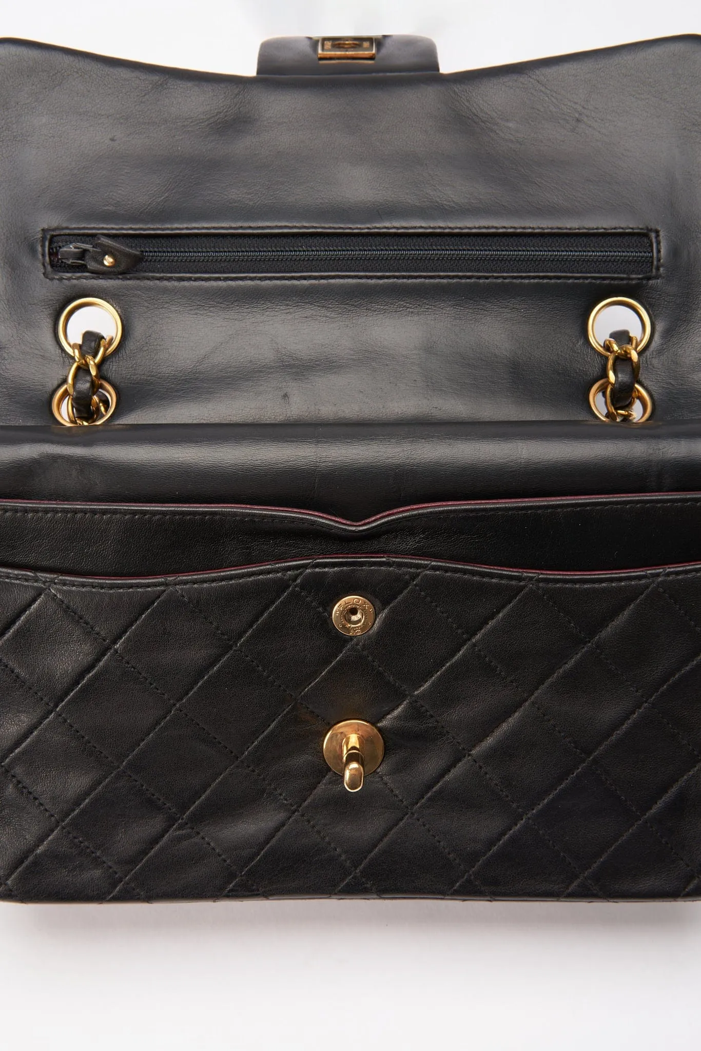 Chanel Classic Double Flap Bag Small Black Lambskin Leather