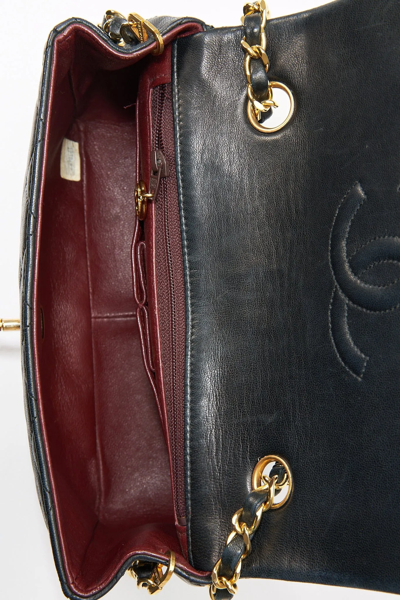 Chanel Classic Flap Small Square Bag - Navy