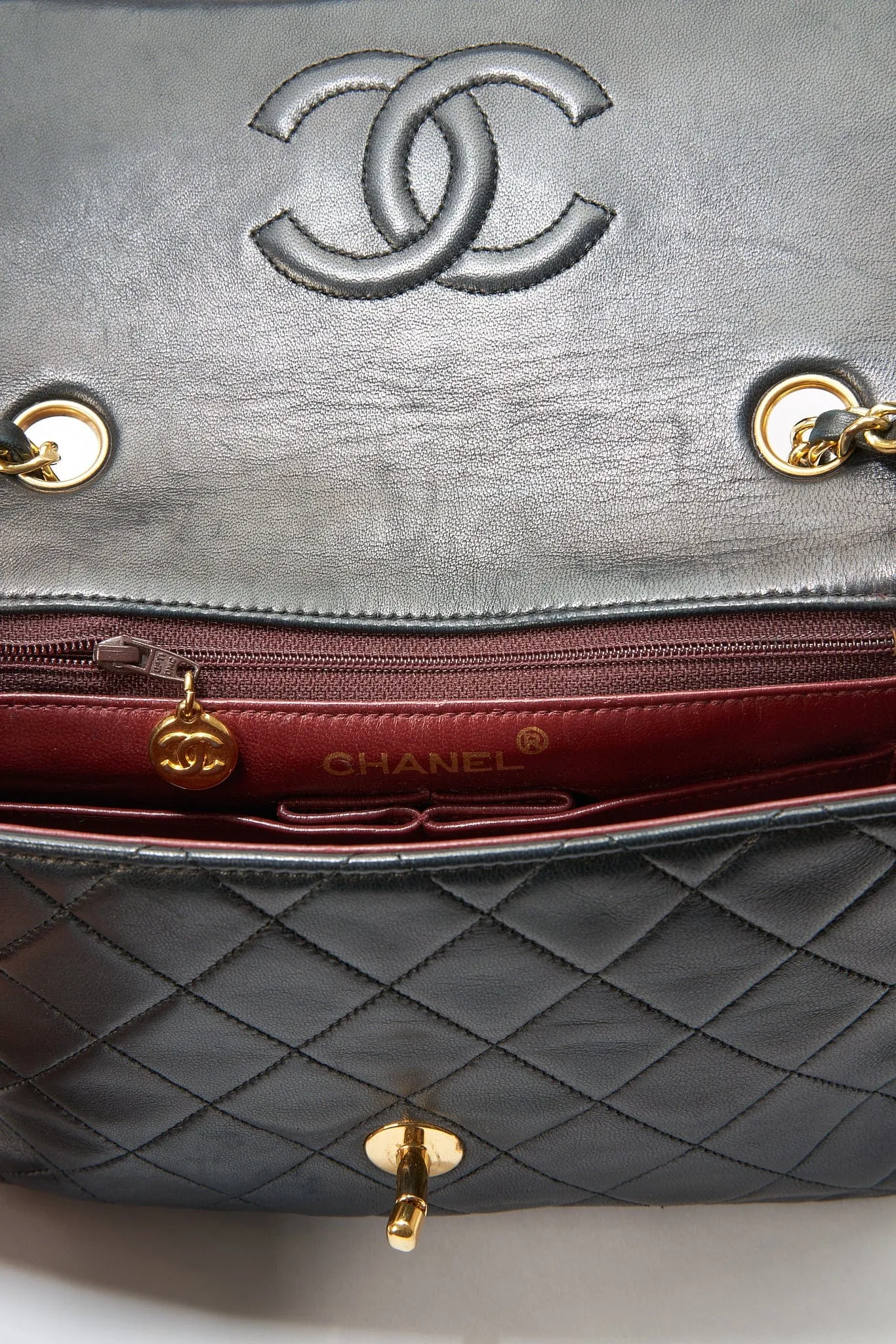 Chanel Classic Flap Small Square Bag - Navy