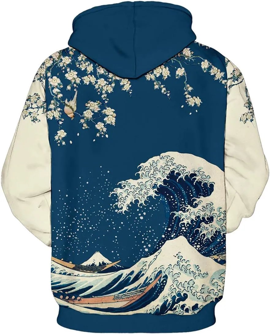 Chaos World Men's Novelty Hoodie Long Sleeves 3D Funny Graphic Print Sweatshirt Pullover
