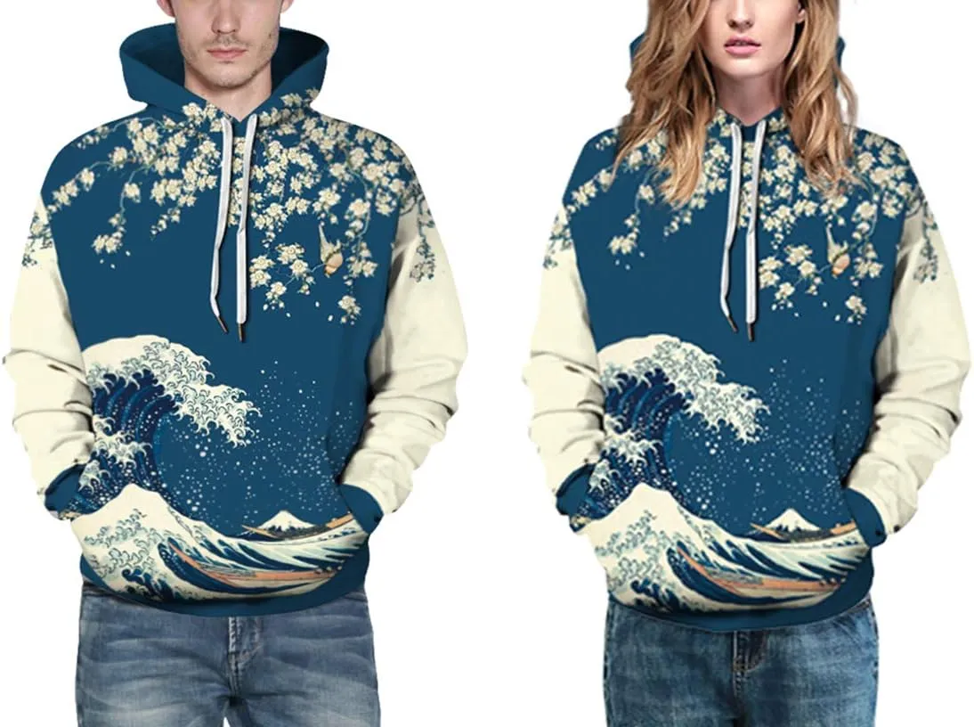 Chaos World Men's Novelty Hoodie Long Sleeves 3D Funny Graphic Print Sweatshirt Pullover