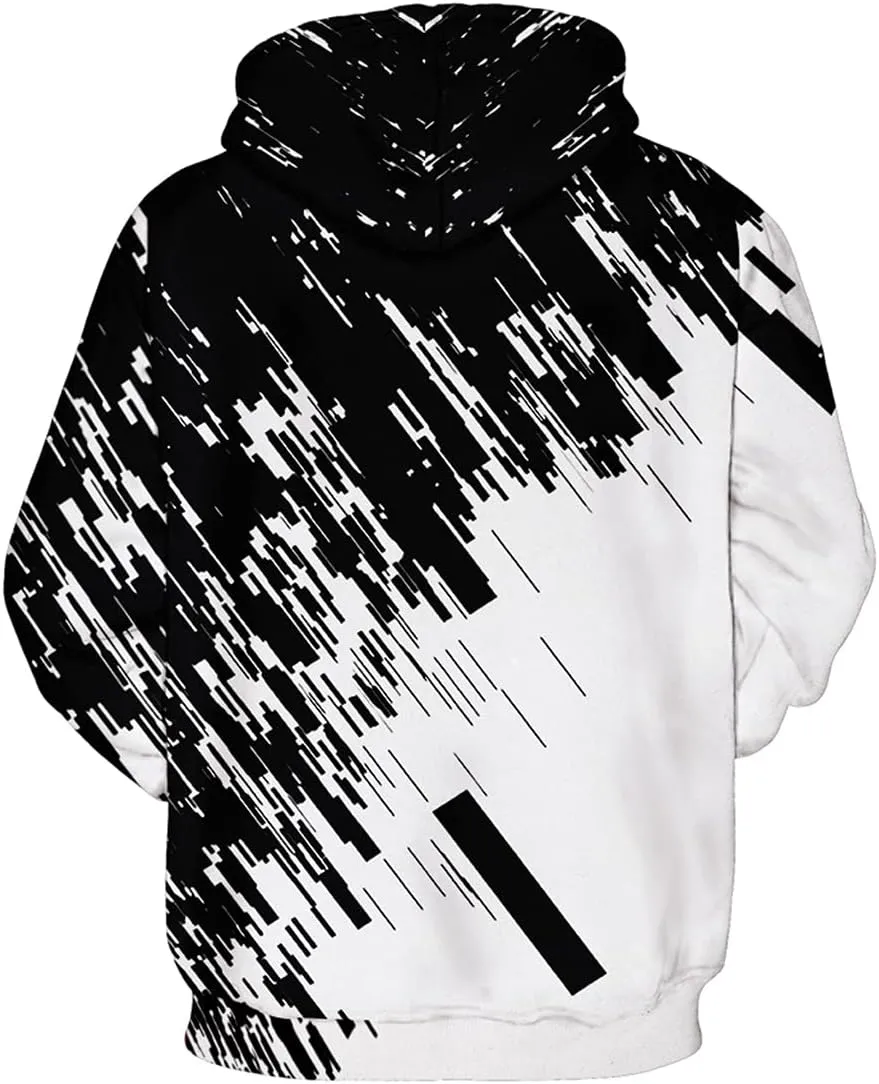 Chaos World Men's Novelty Hoodie Long Sleeves 3D Funny Graphic Print Sweatshirt Pullover