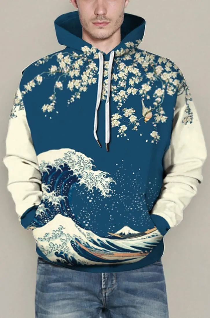 Chaos World Men's Novelty Hoodie Long Sleeves 3D Funny Graphic Print Sweatshirt Pullover