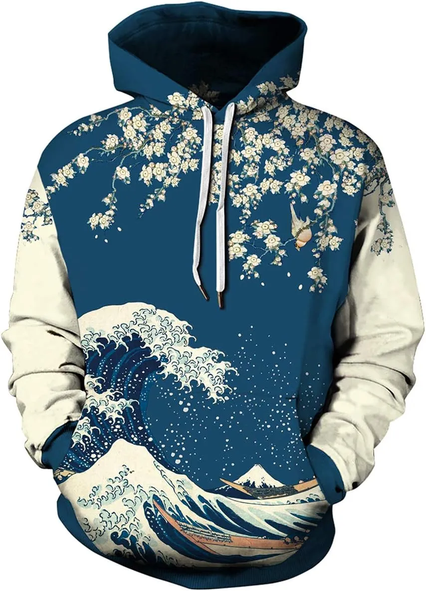 Chaos World Men's Novelty Hoodie Long Sleeves 3D Funny Graphic Print Sweatshirt Pullover
