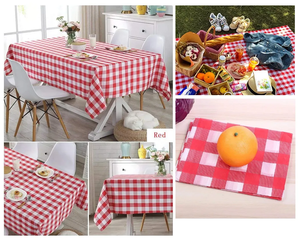 Checkered Tablecloths with Clips 54 x 108 Inch Table Covers