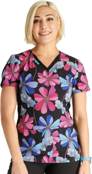 Cherokee Prints Women Scrubs Top V-Neck Print CK793
