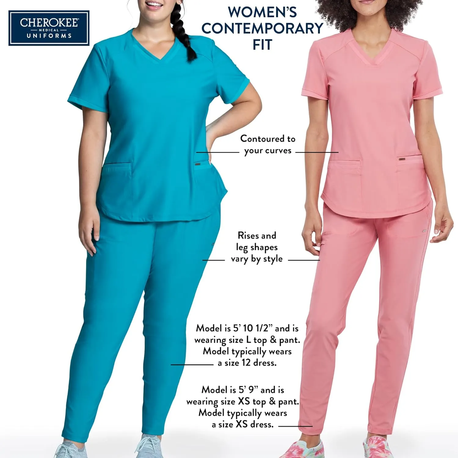Cherokee Prints Women Scrubs Top V-Neck Print CK793