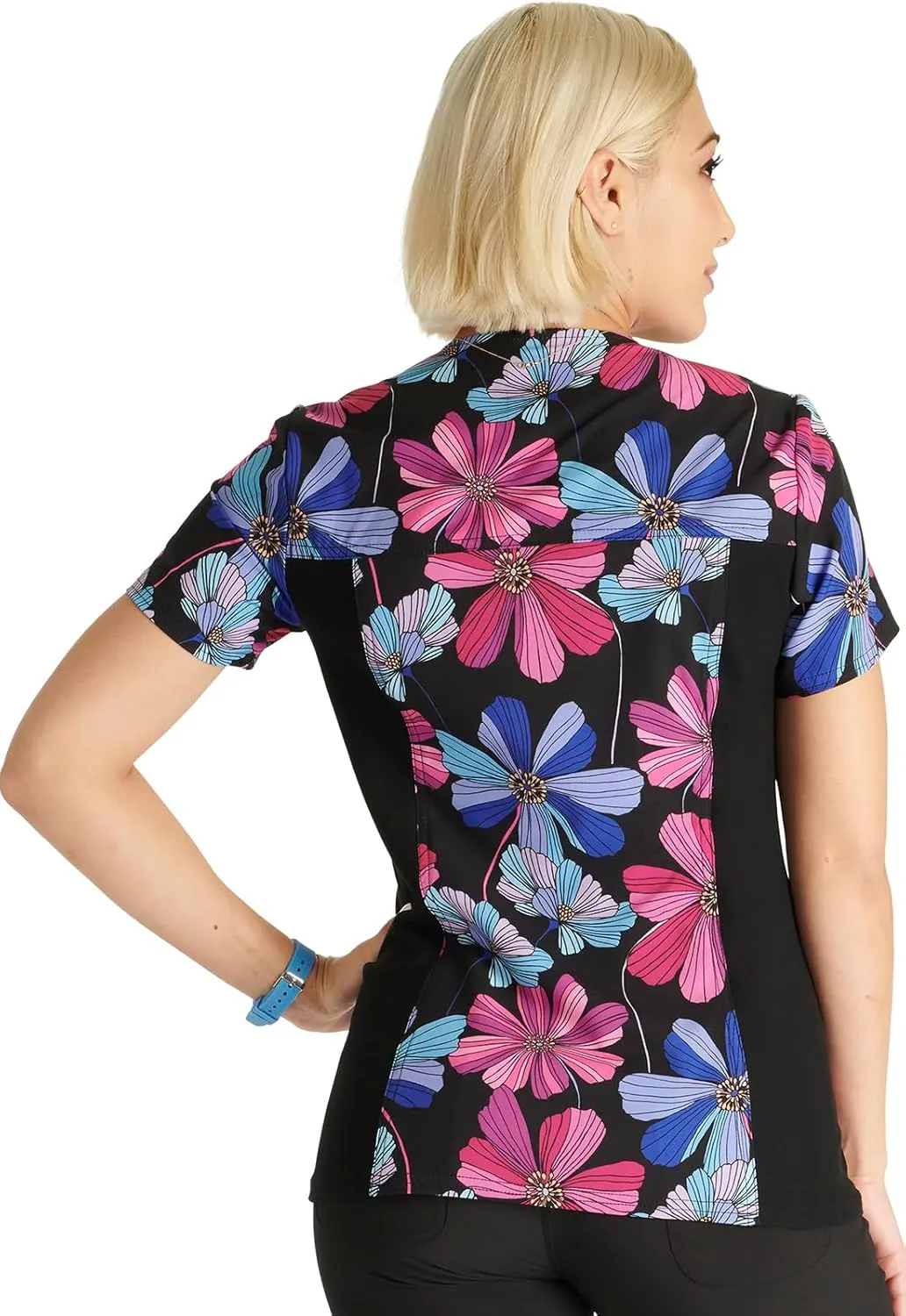 Cherokee Prints Women Scrubs Top V-Neck Print CK793
