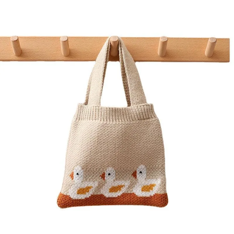 Children's Knitted Shoulder Bag Cartoon Bag