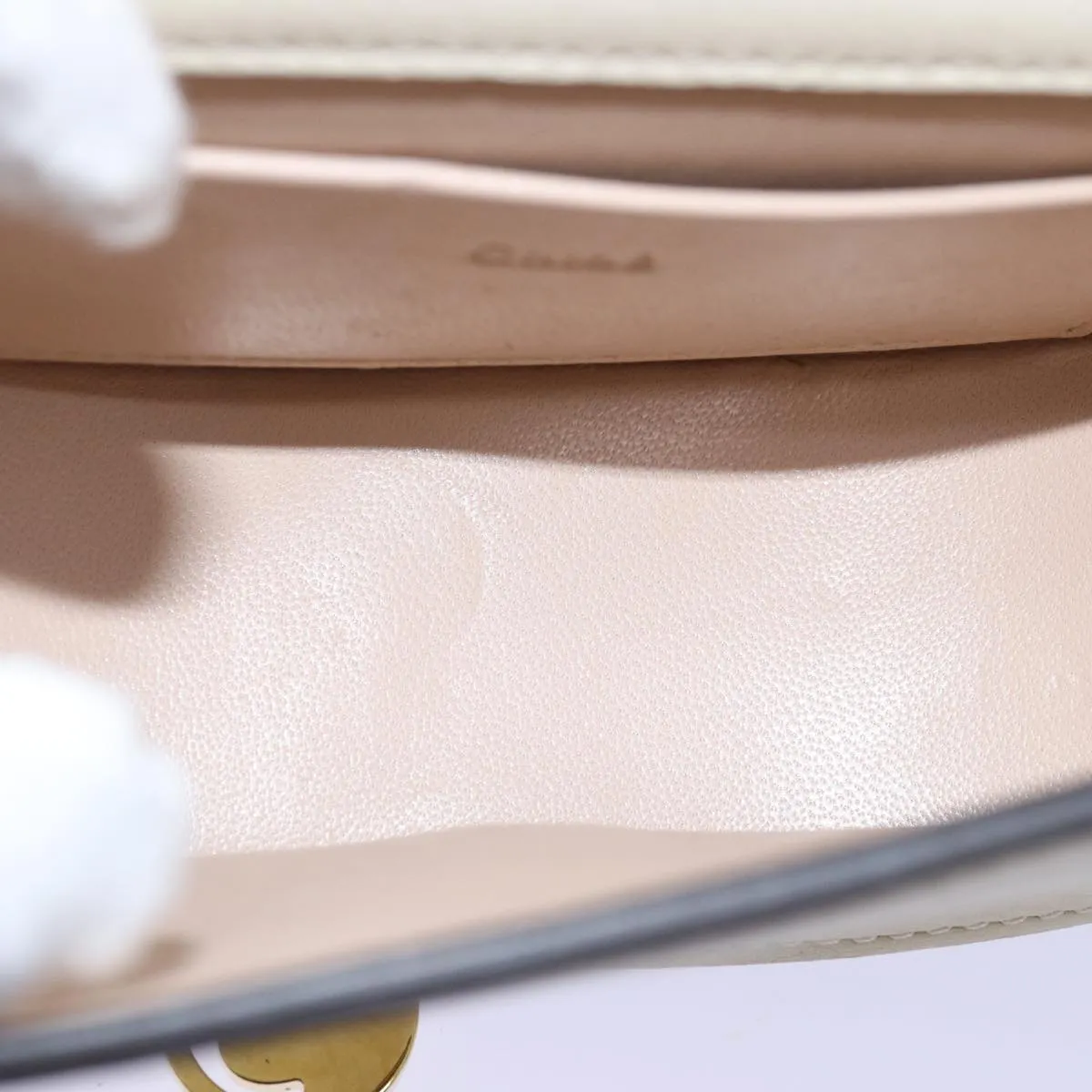 Chloe Small Bracelet Shoulder Bag Leather 2way Cream 70937