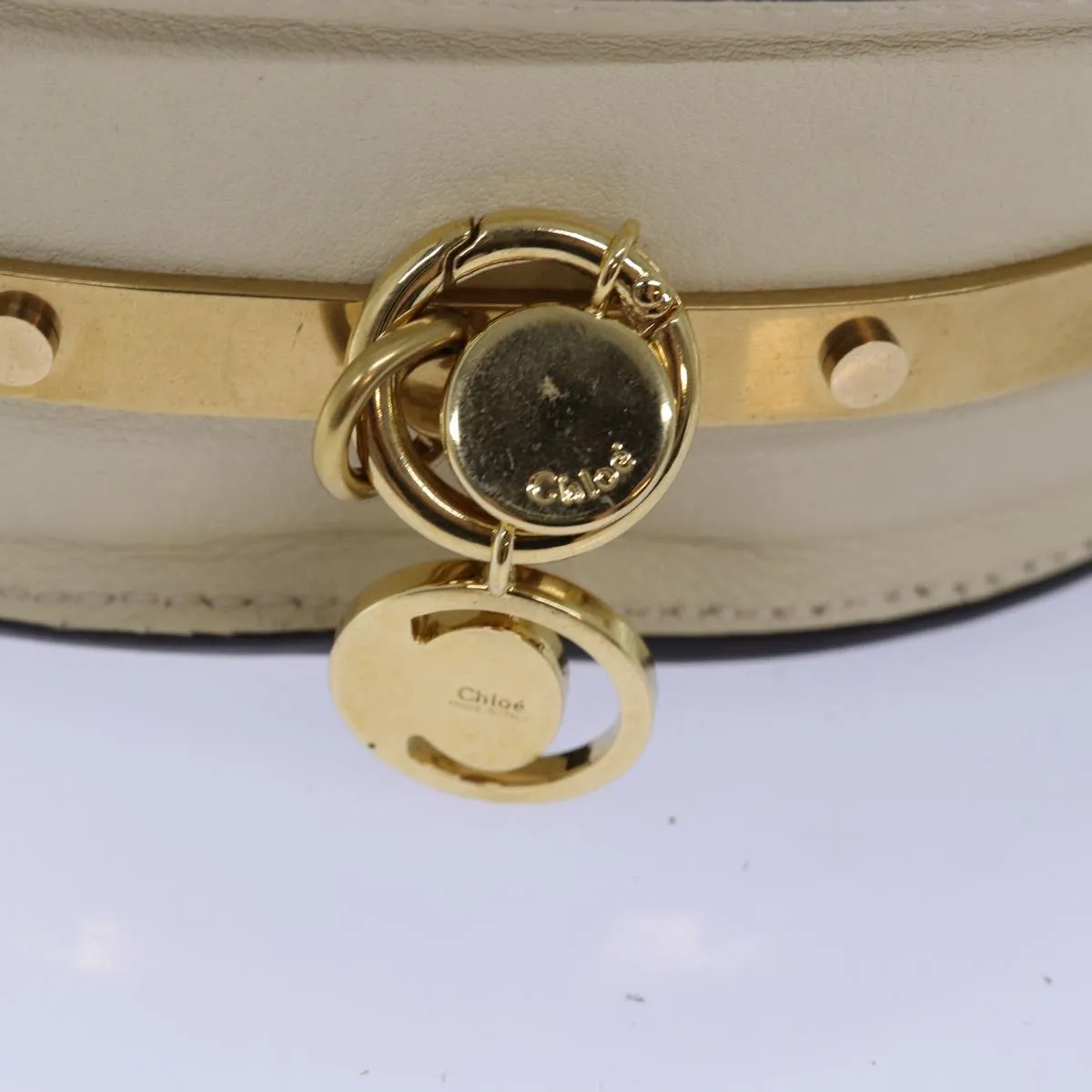 Chloe Small Bracelet Shoulder Bag Leather 2way Cream 70937
