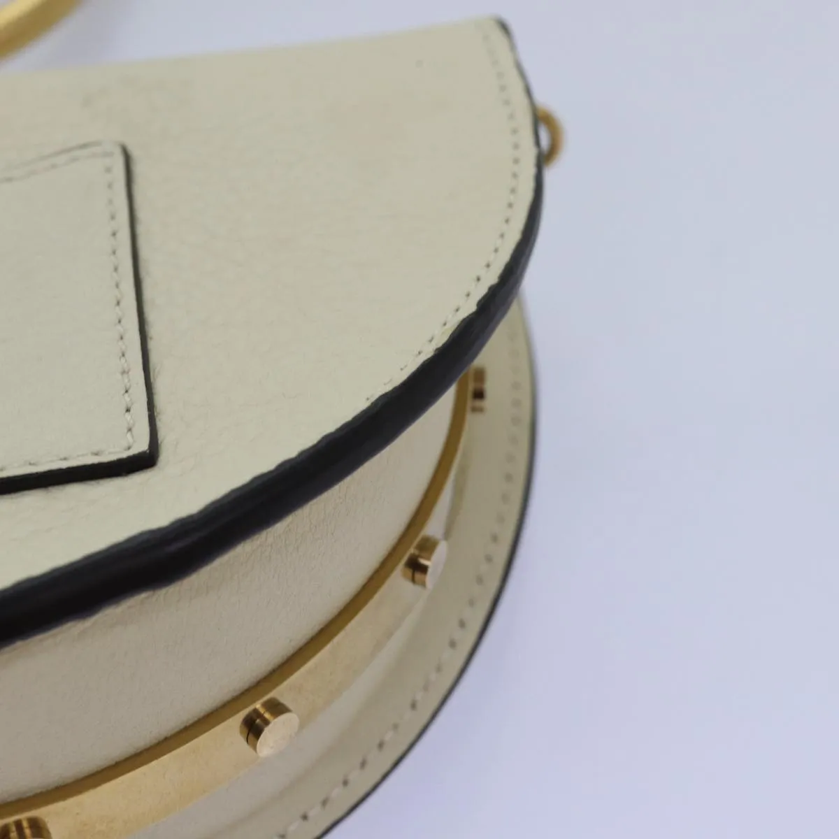 Chloe Small Bracelet Shoulder Bag Leather 2way Cream 70937
