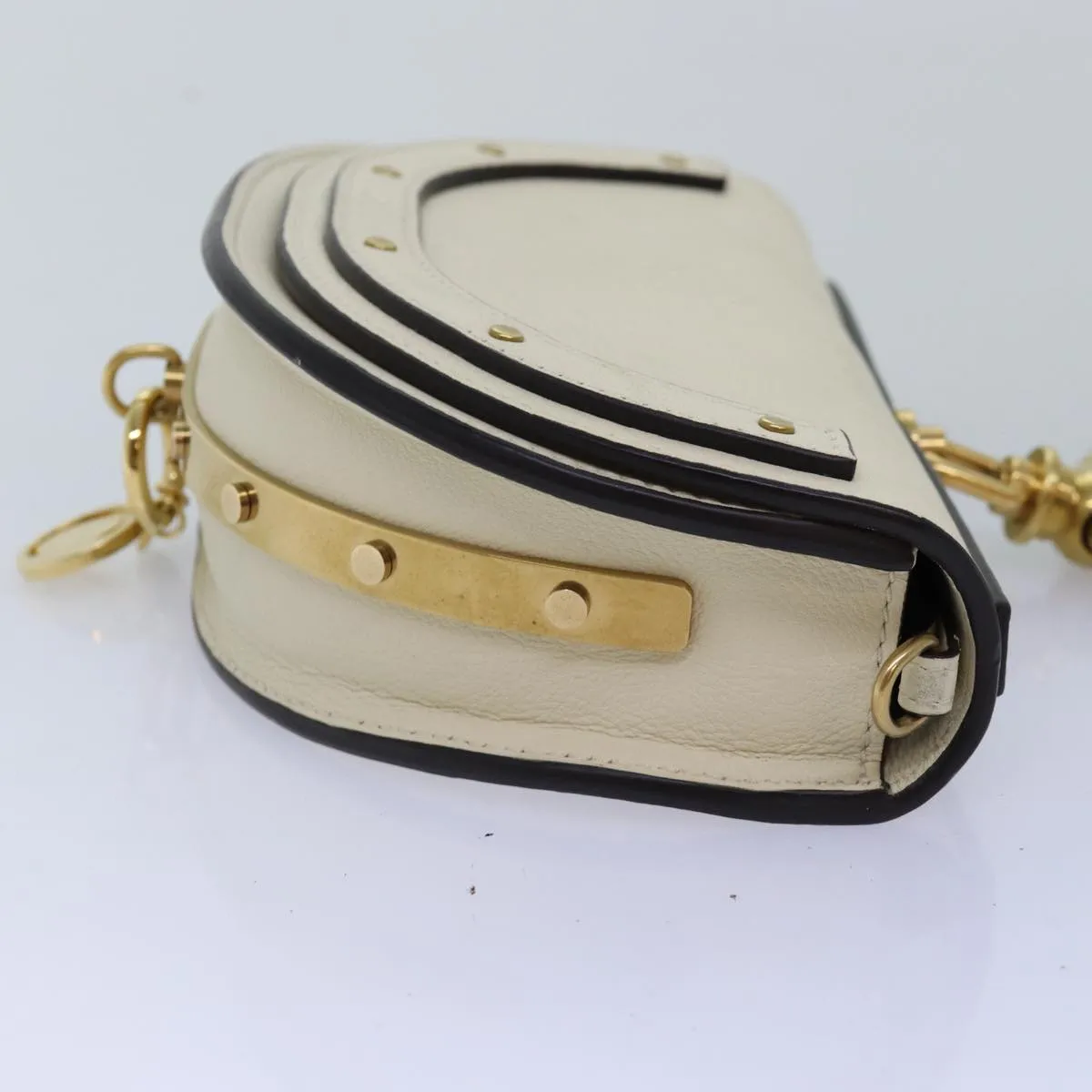 Chloe Small Bracelet Shoulder Bag Leather 2way Cream 70937