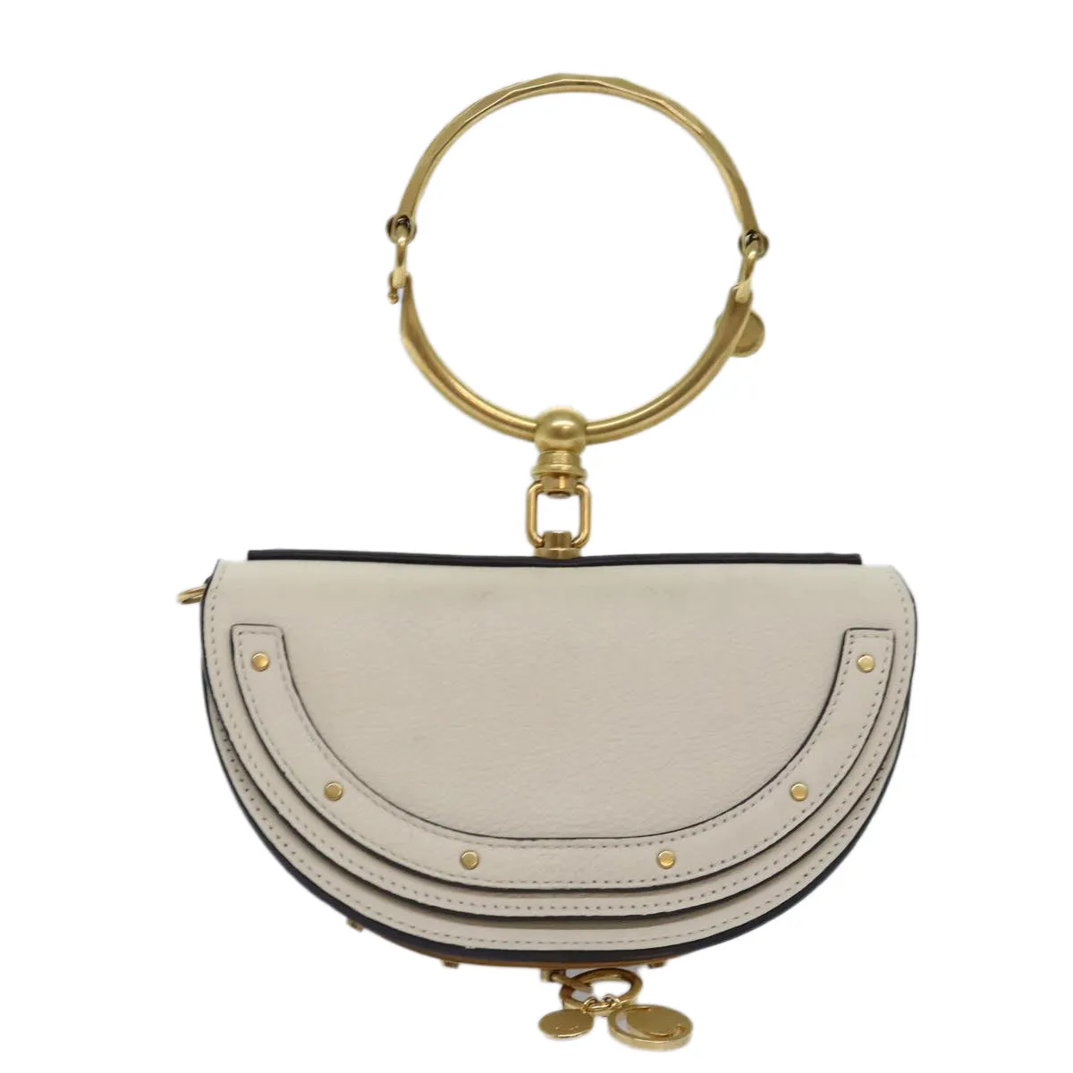 Chloe Small Bracelet Shoulder Bag Leather 2way Cream 70937