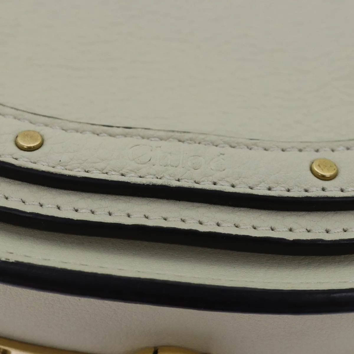 Chloe Small Bracelet Shoulder Bag Leather 2way Cream 70937