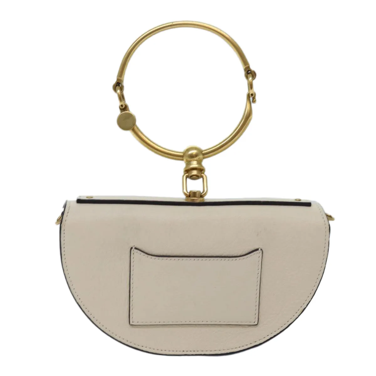 Chloe Small Bracelet Shoulder Bag Leather 2way Cream 70937