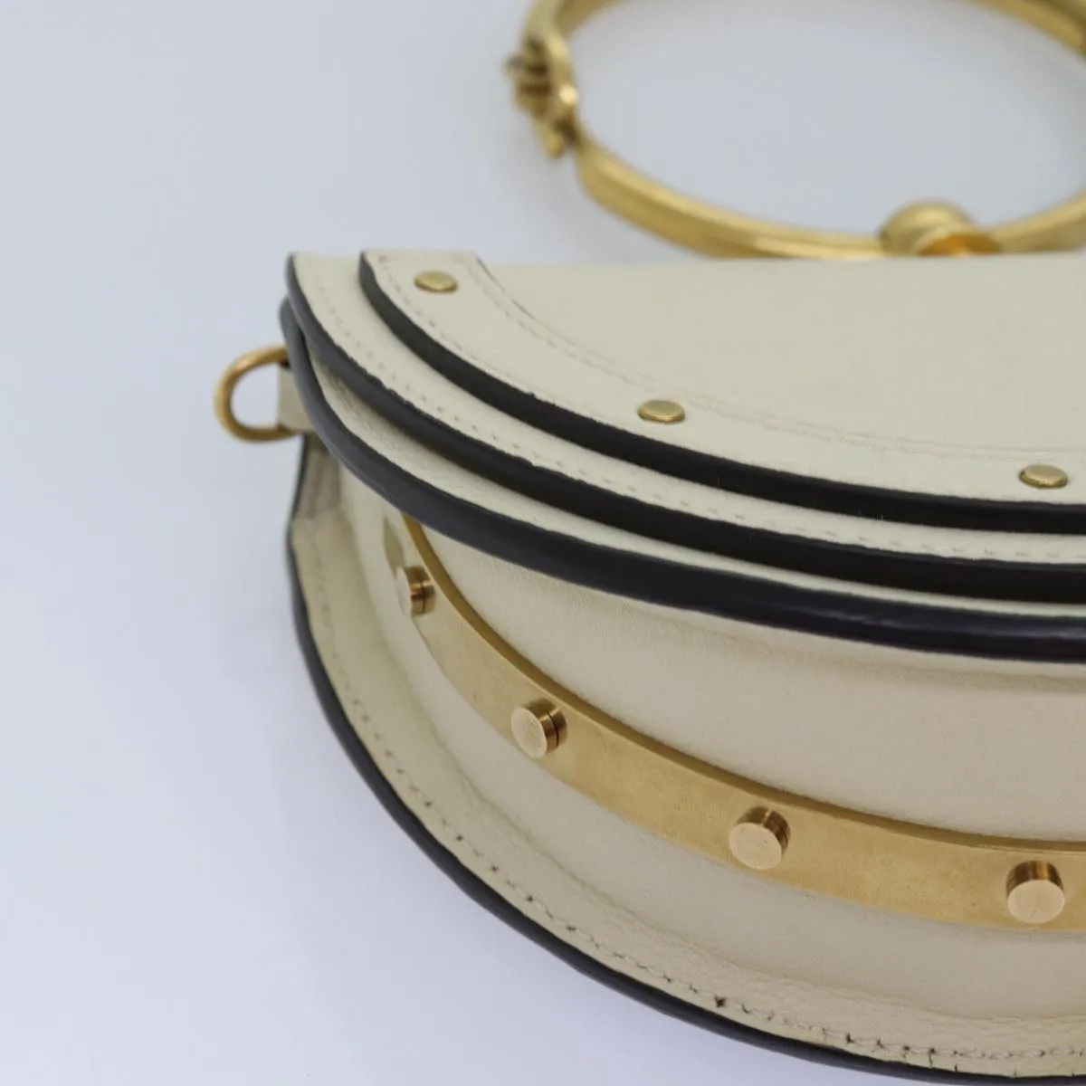 Chloe Small Bracelet Shoulder Bag Leather 2way Cream 70937