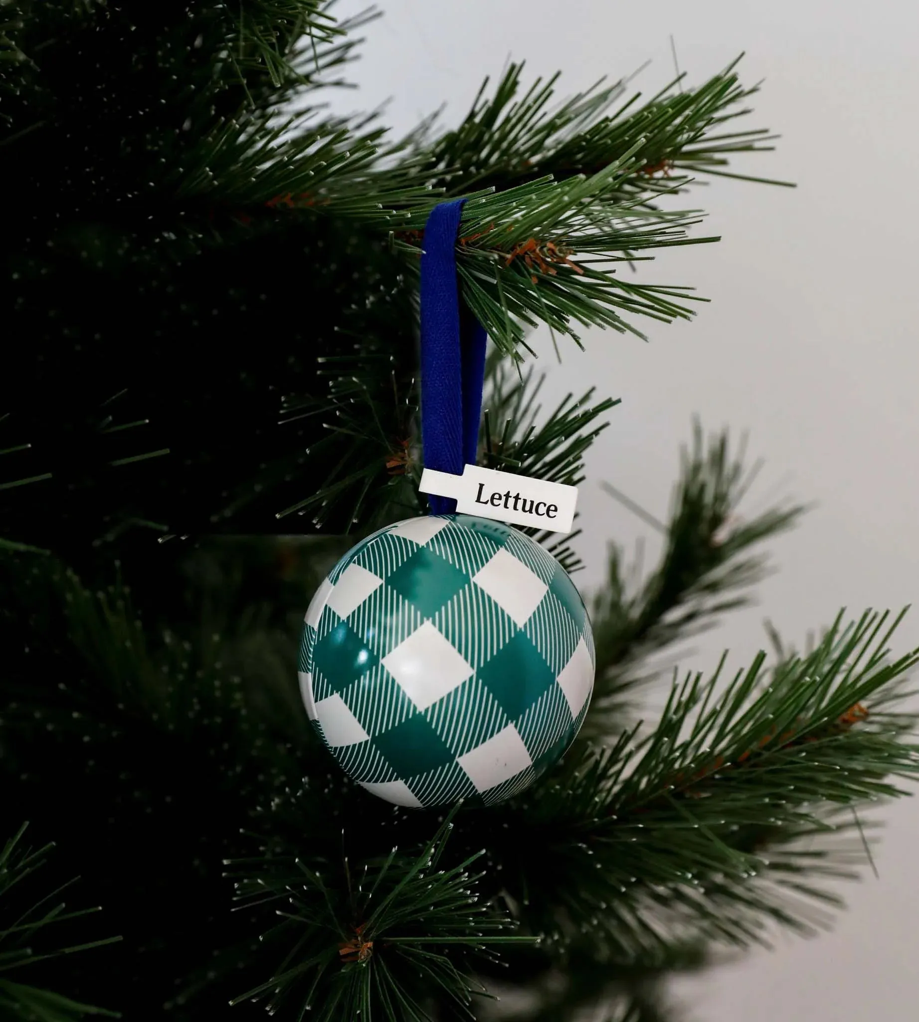 Christmas Bauble - Picnic Green Checkered