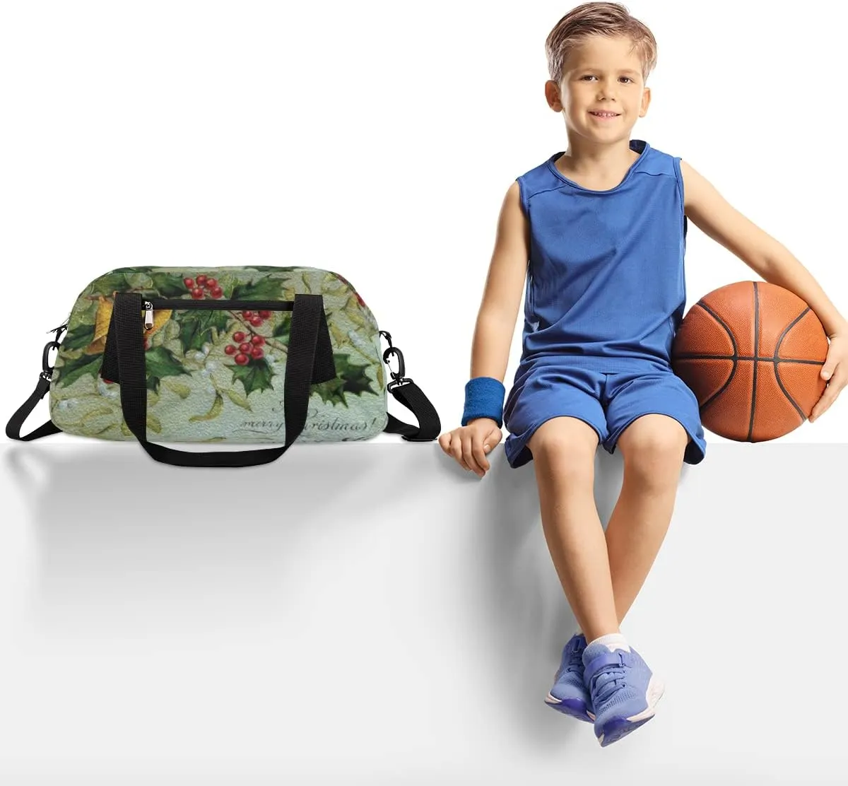 Christmas Bells Kids Duffel Bag for Girls Boys Teens, Oil Painting Dance Bag Overnight Small Duffel Bag Carry On Weekend Sports Gym Travel Bag for School Practice Gymnastics Ballet