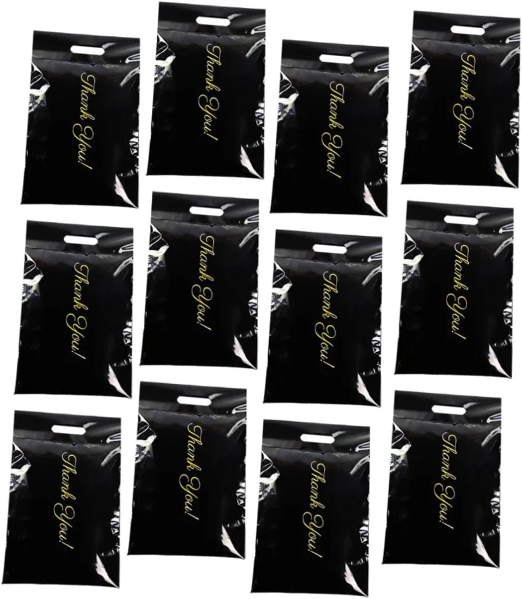 Ciieeo Express Packing Bag 100pcs Black Tote Bags Reusable Bulk Mail Packaging for Thank You Merchandise