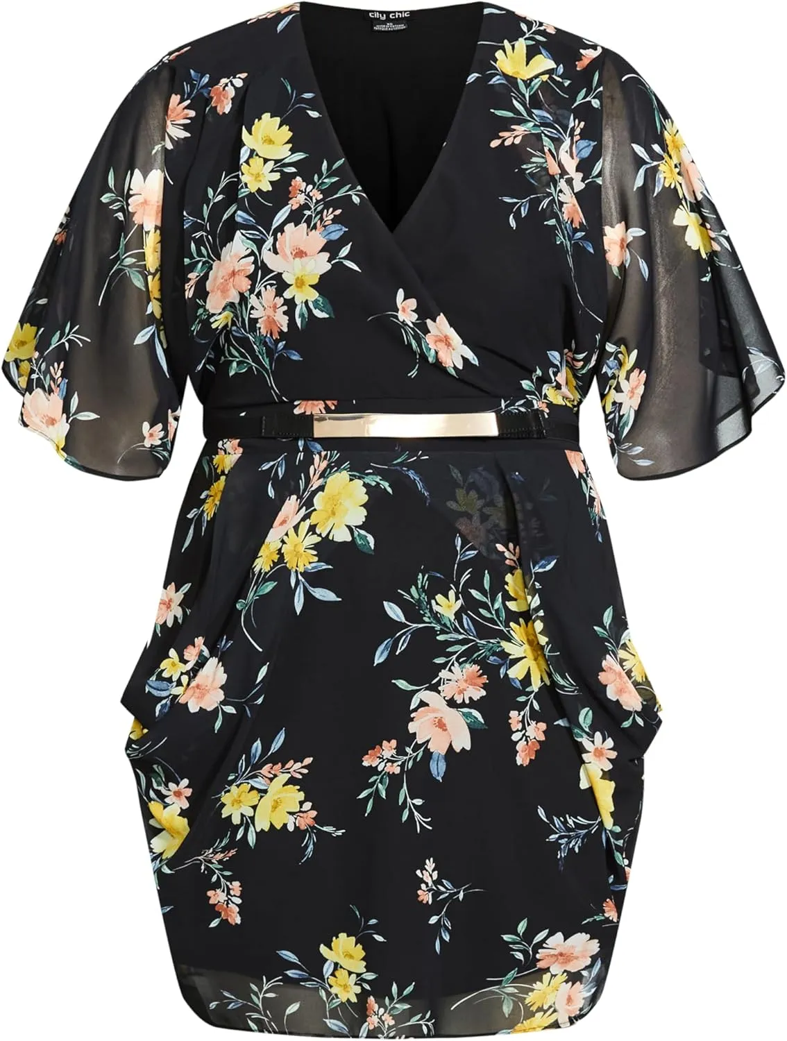 City Chic Women's Plus Size Dress - Color Wrap Print