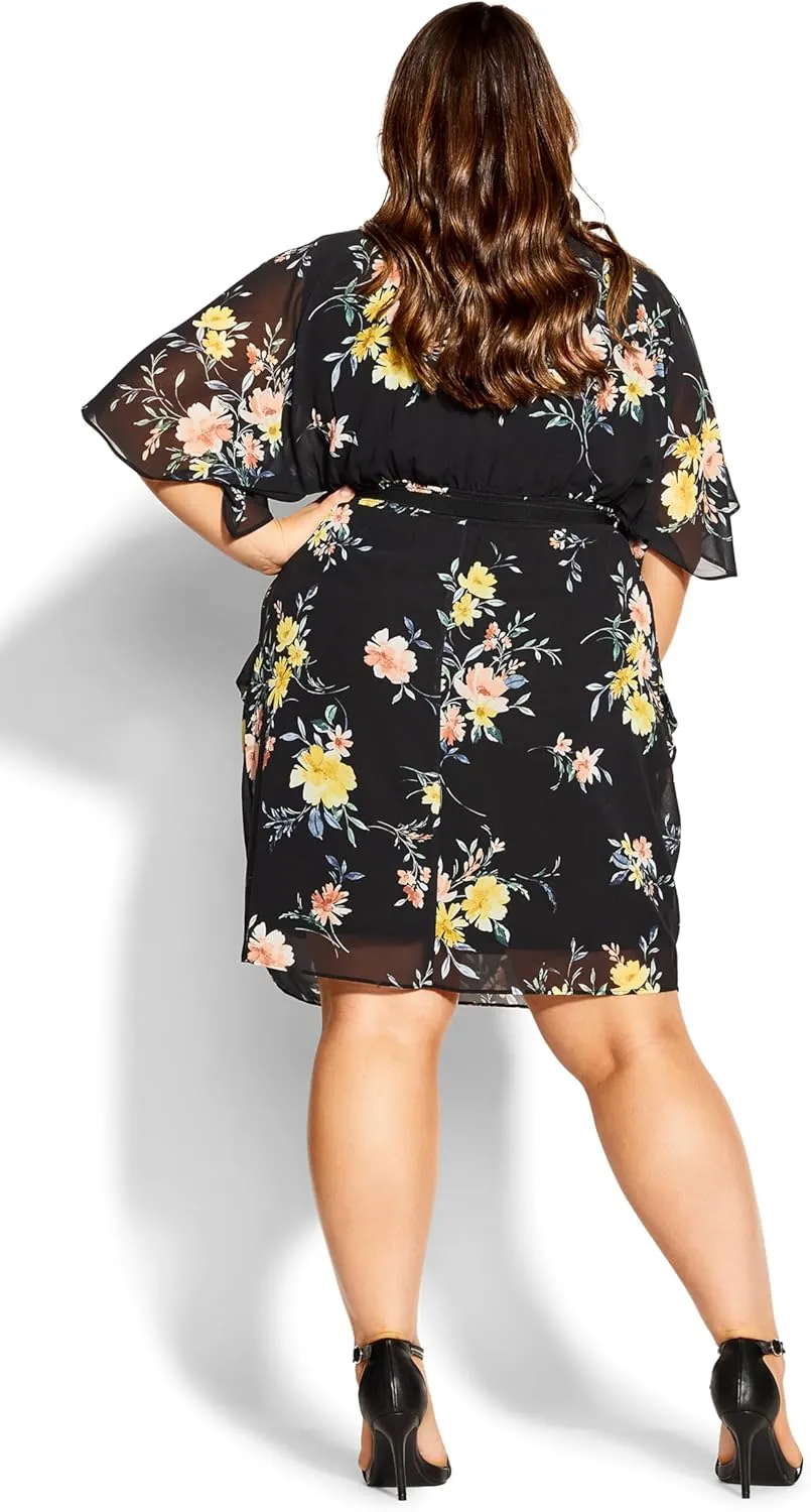 City Chic Women's Plus Size Dress - Color Wrap Print