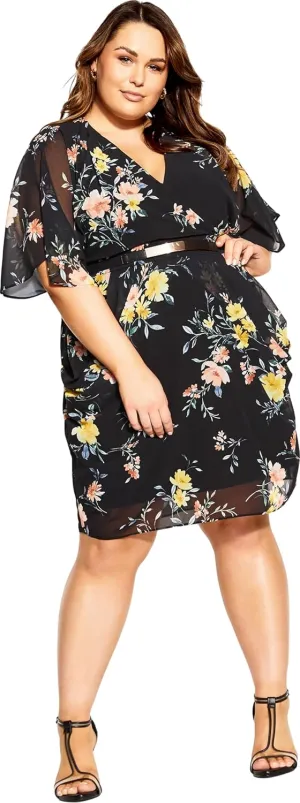 City Chic Women's Plus Size Dress - Color Wrap Print