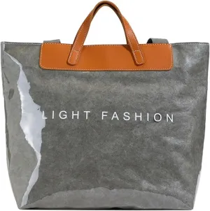 Clear PVC Tote Bag for Women Letters Print Large Plastic Shoulder Bags Handbags for Work Travel