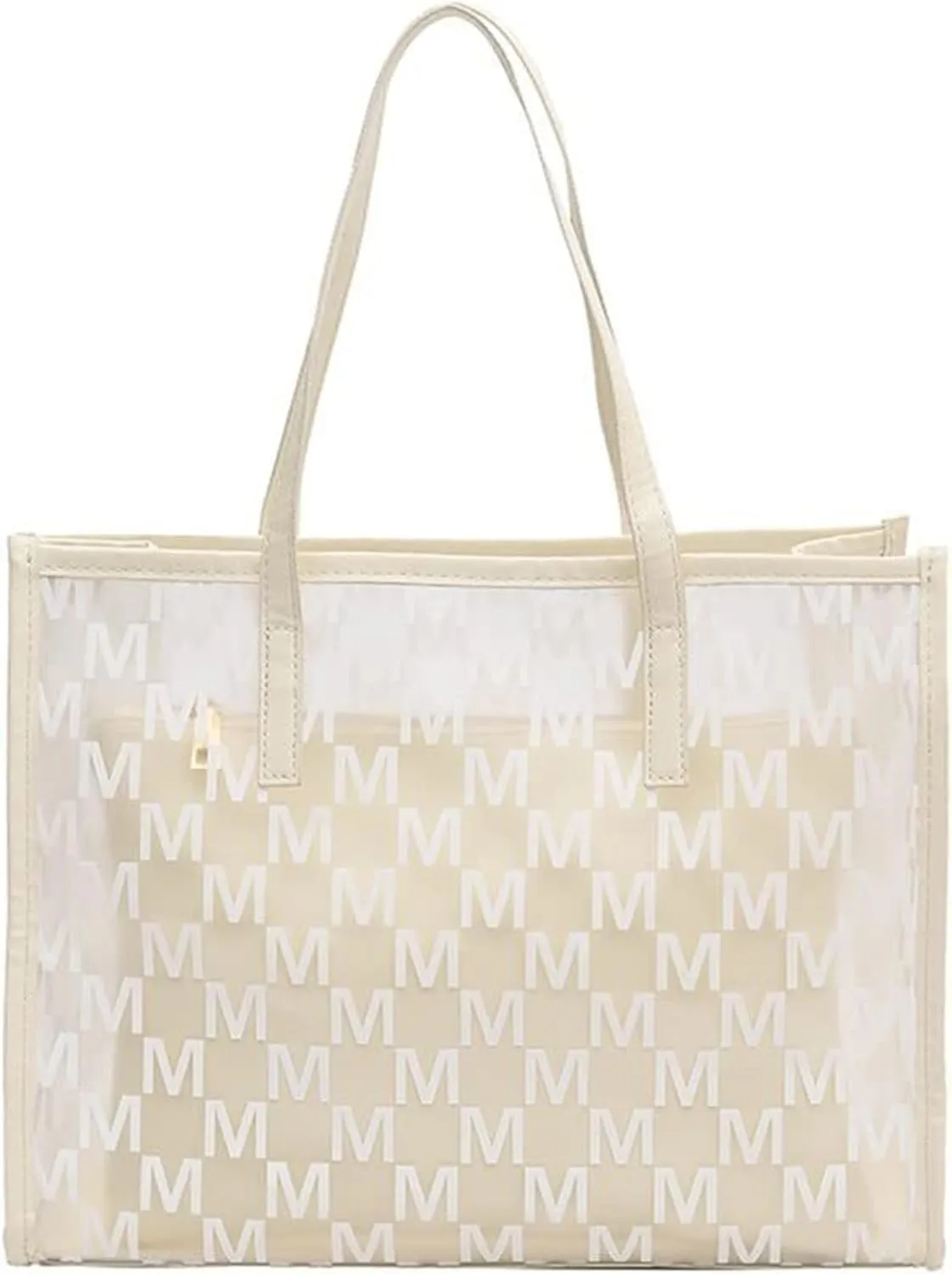 Clear Tote Beach Bag for Women Large PVC Tote Bags with Interior Bag Shoulder Bags Transparent Handbags