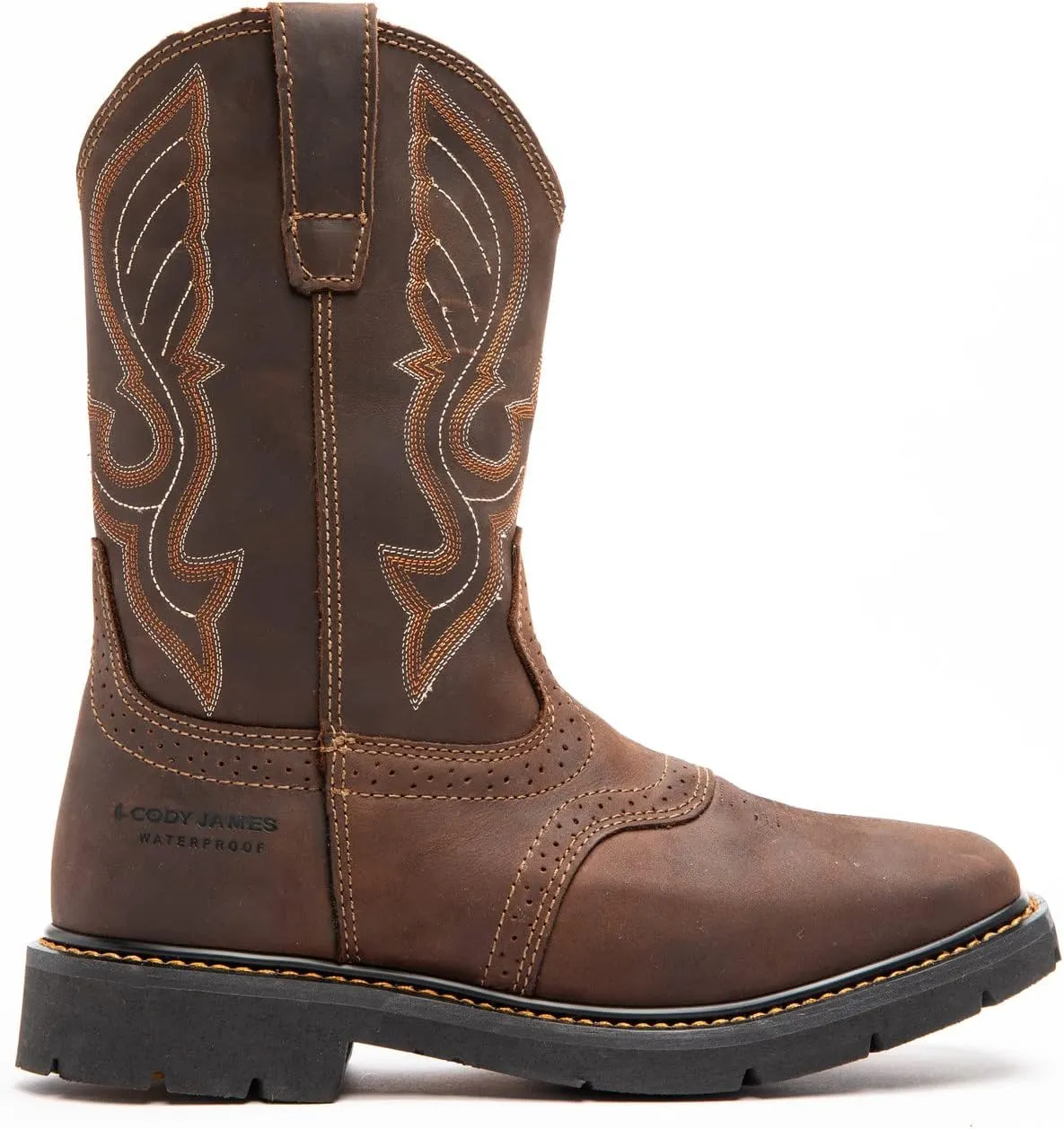 Cody James Men's Mustang Saddle Waterproof Western Work Boot Soft Toe - C9wr5