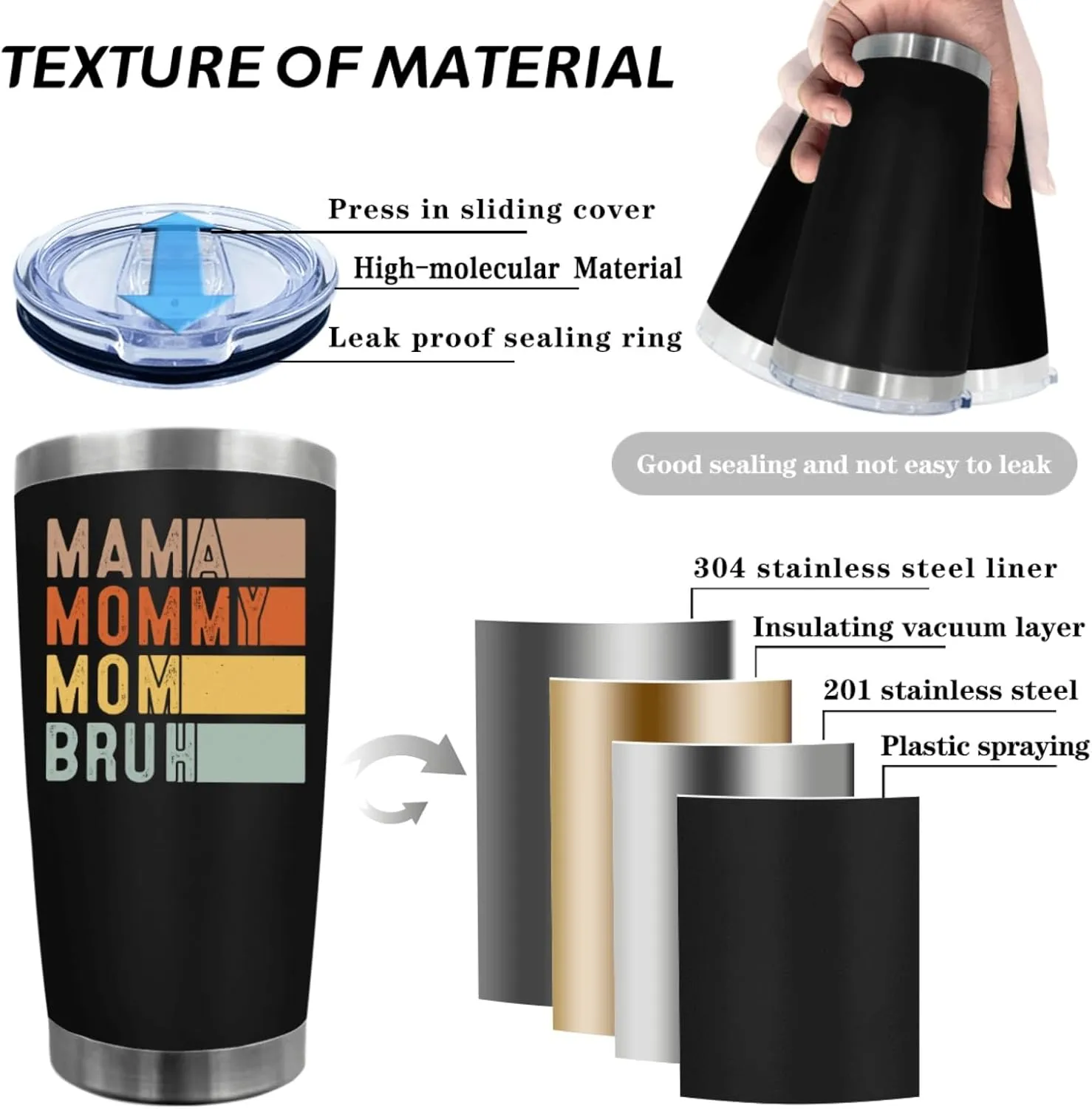 Coffee Tumbler Mama Mommy Mom Bruh Tumbler Insulated for Hot and Cold Stainless Tumbler with Lids and Straws for Women for Outdoor