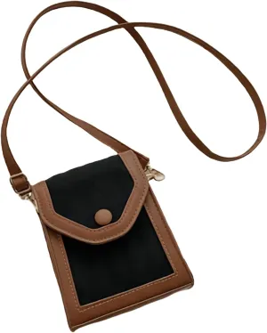 Color-Block Crossbody Bags for Women, PU Cross Body Purses Cute Designer Handbags Shoulder Bag Small Size