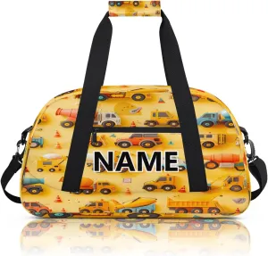 Colorful Excavator Mini Gym Bag 18 inch for Women Men Waterproof Custom Construction Themed Travel Duffel Bag Carry On Overnight Tote Nurse Bag for Work Fitness Hiking