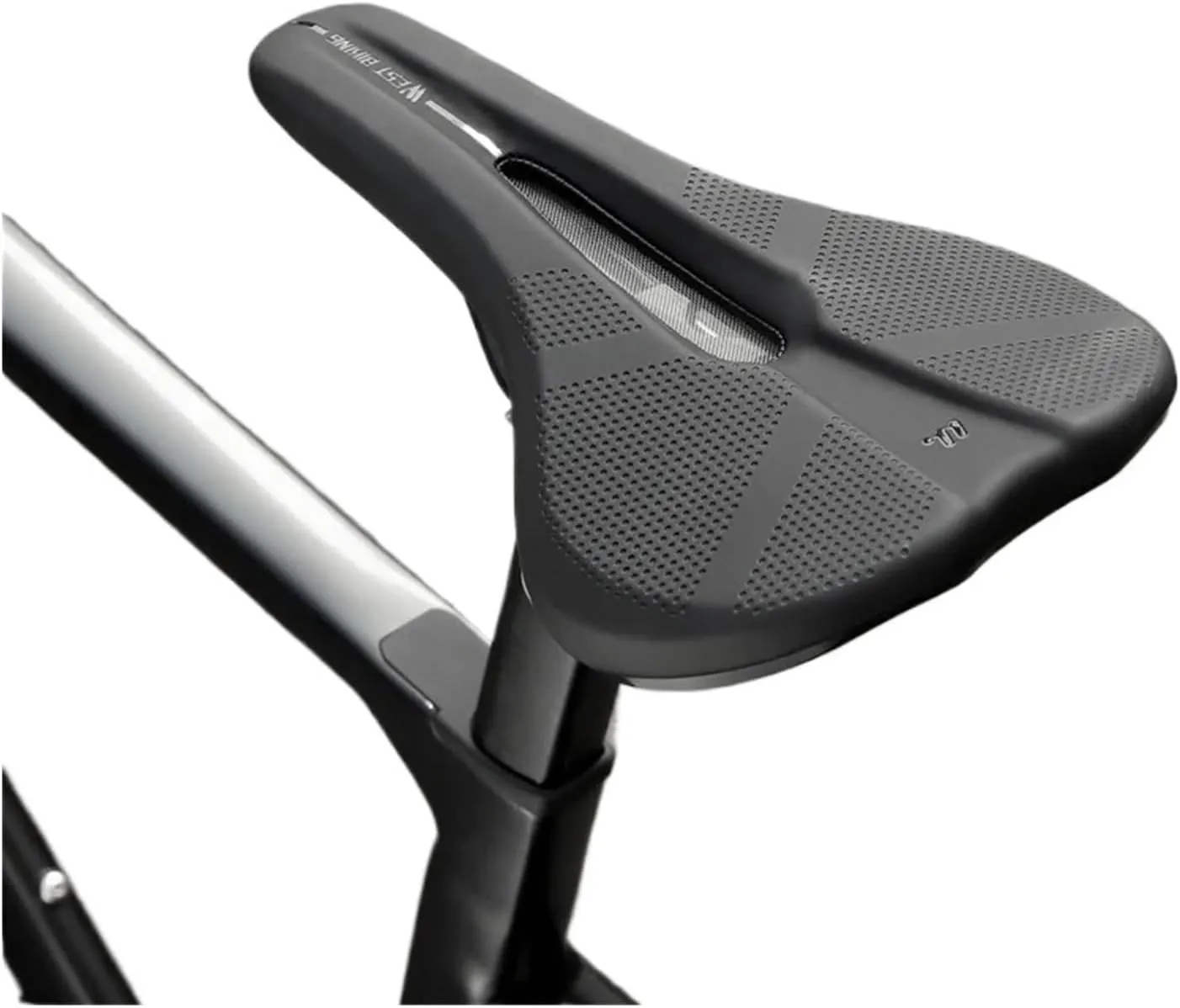 Comfortable Bike Saddle Breathable Non-Slip Cushion Leather Surface Fit for Seat Road Bike Shock Absorbing Hollow Cycling Saddle Waterproof