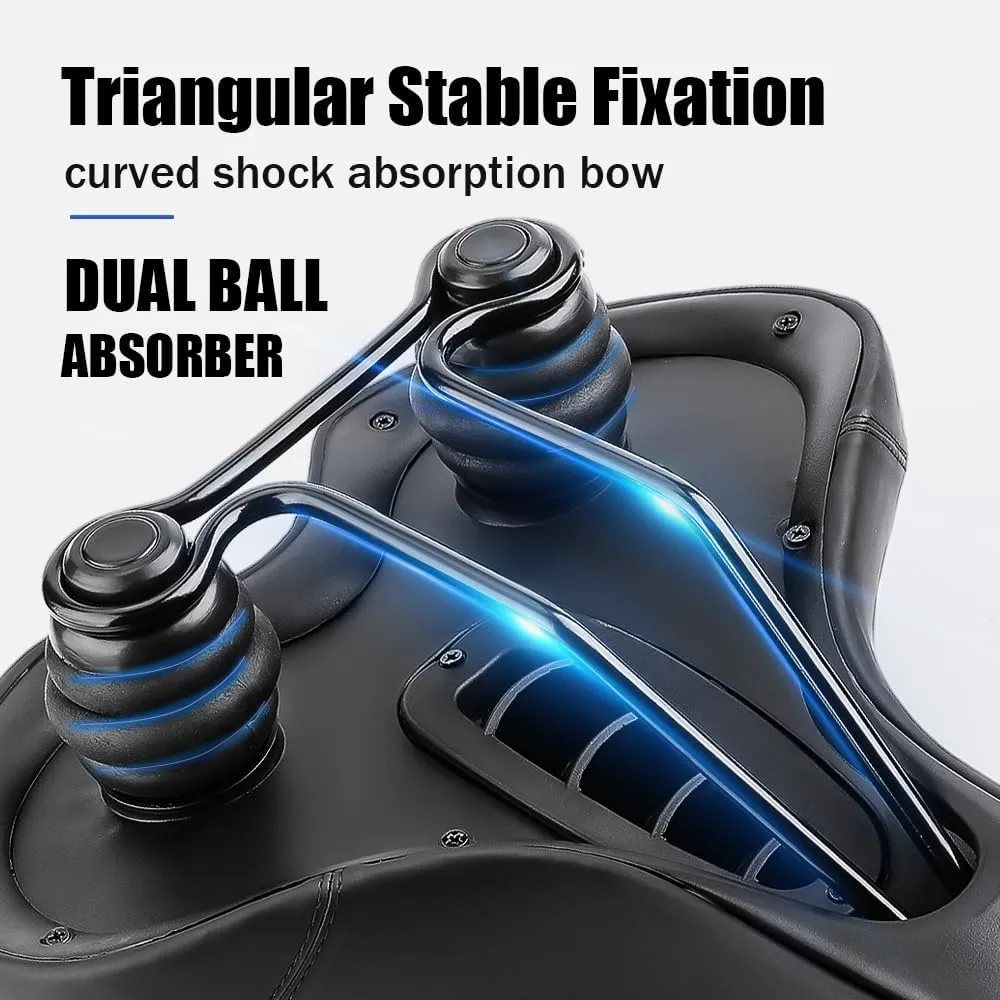 Comfortable Gel Bike Saddle - Wide, Memory Foam Padded, Universal Fit for Men & Women - Peloton & Stationary Bike Seat