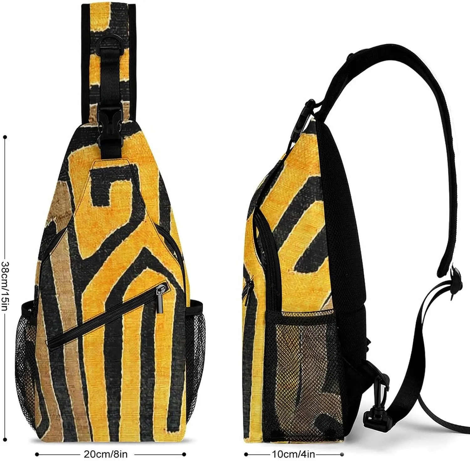 Contemporary African Mud Cloth Print Retro Pattern A Spacious And Large Capacity Portable Adjustable Chest Bag