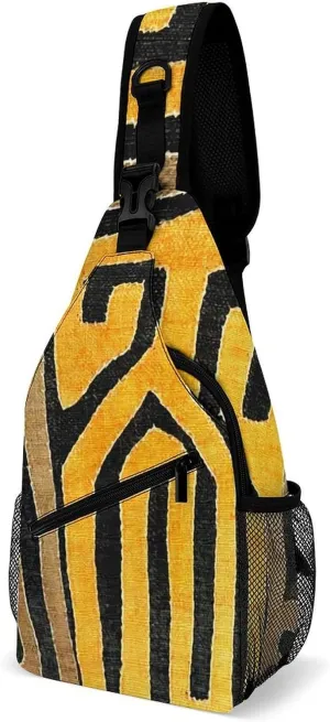 Contemporary African Mud Cloth Print Retro Pattern A Spacious And Large Capacity Portable Adjustable Chest Bag