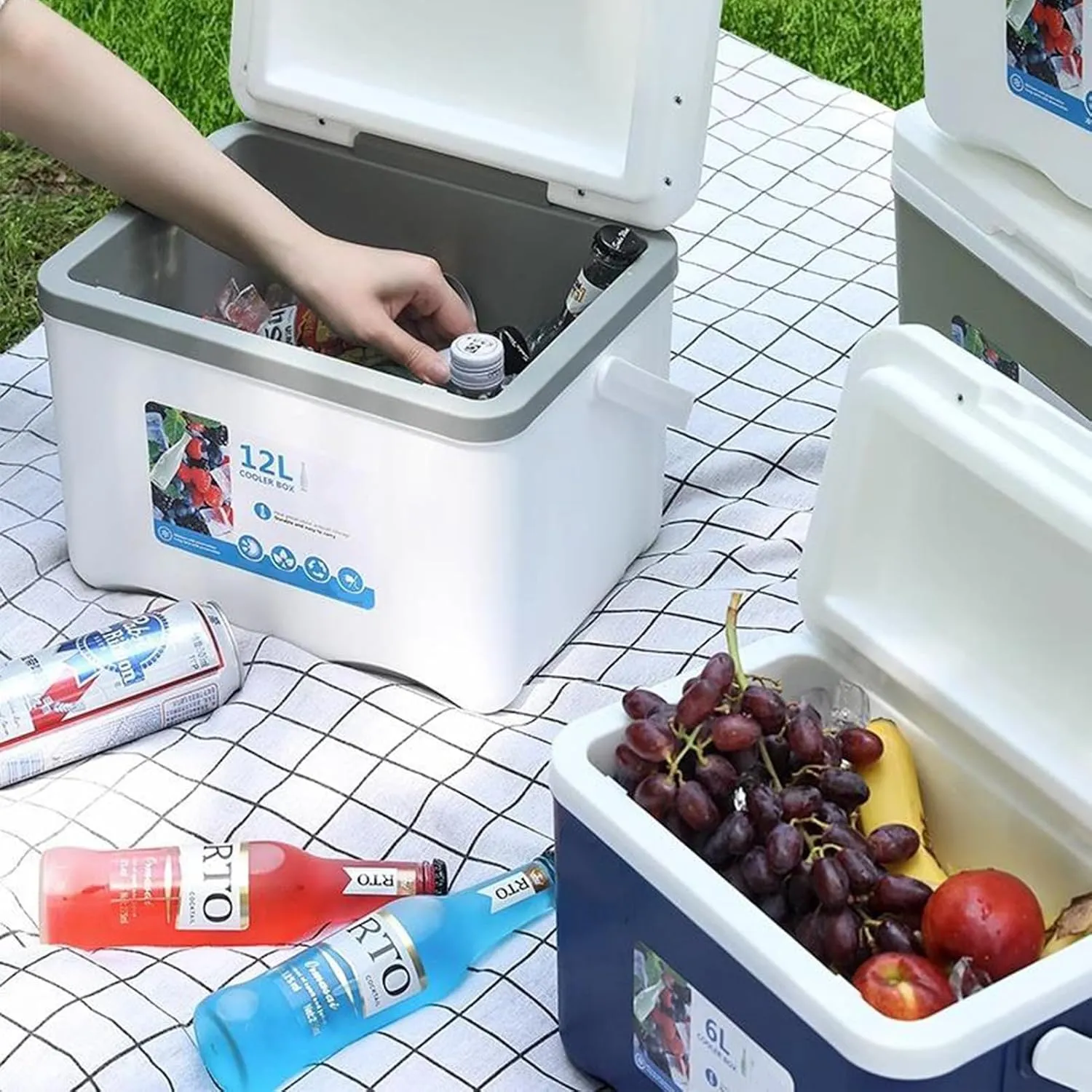 Cooler for ABT A1/A2/A3/A4/A5/A6/A7/Arteon/Ateca/Caddy/Golf Insulated Hard Ice Box Large High-Performance Storage Box Portable Cool Picnic Box Festival Camping