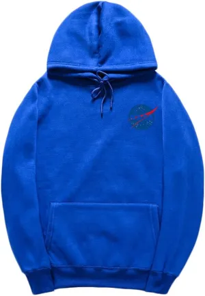 CORIRESHA Fashion NASA Logo Print Hoodie Sweatshirt with Pocket(Smaller Than Standard Size)