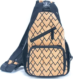 Cork Sling Bag Chest Shoulder Backpack Crossbody Bags for Men Messenger bag Eco Friendly gift Sustainable Vegan Lightweight