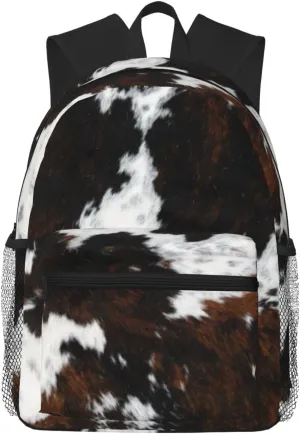 Cowhide, Cow Skin Print Pattern Lightweight Packable Backpack Travel Casual Hiking Daypack Foldable Backpack For Men Women